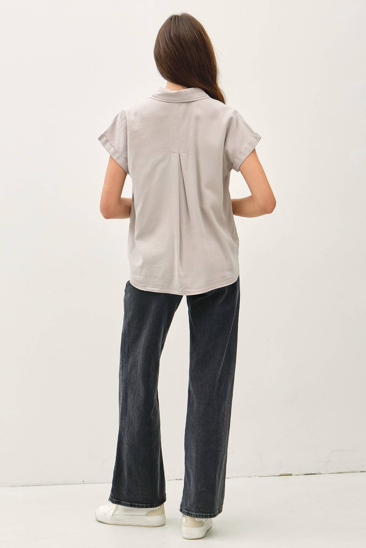Dolman Short Sleeve Button Down