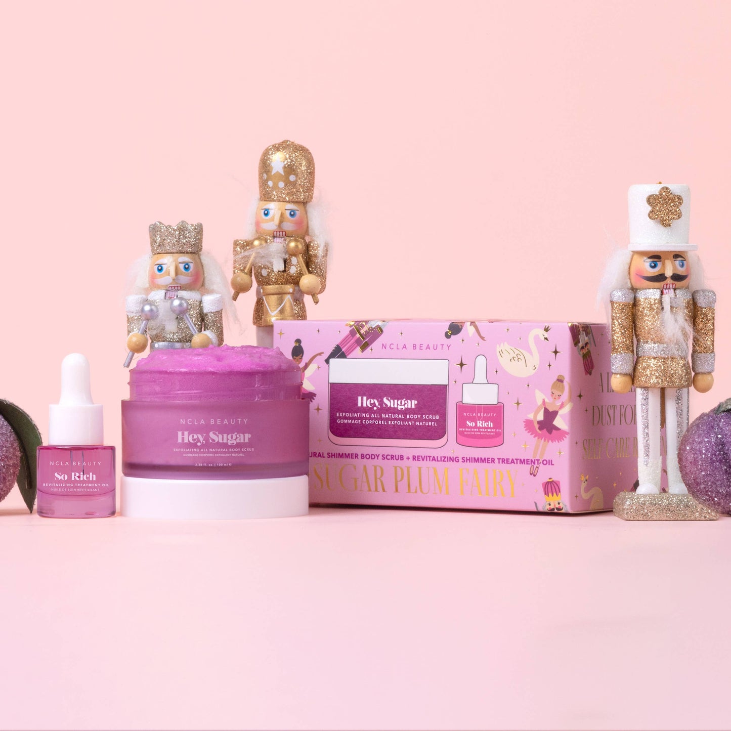 Sugar Plum Body Scrub + Treatment Oil Holiday Gift Set