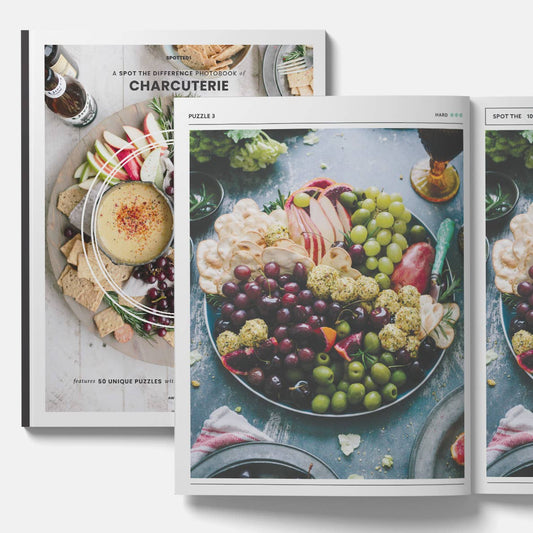 Charcuterie Spot the Difference Puzzles, I Spy Activity Book