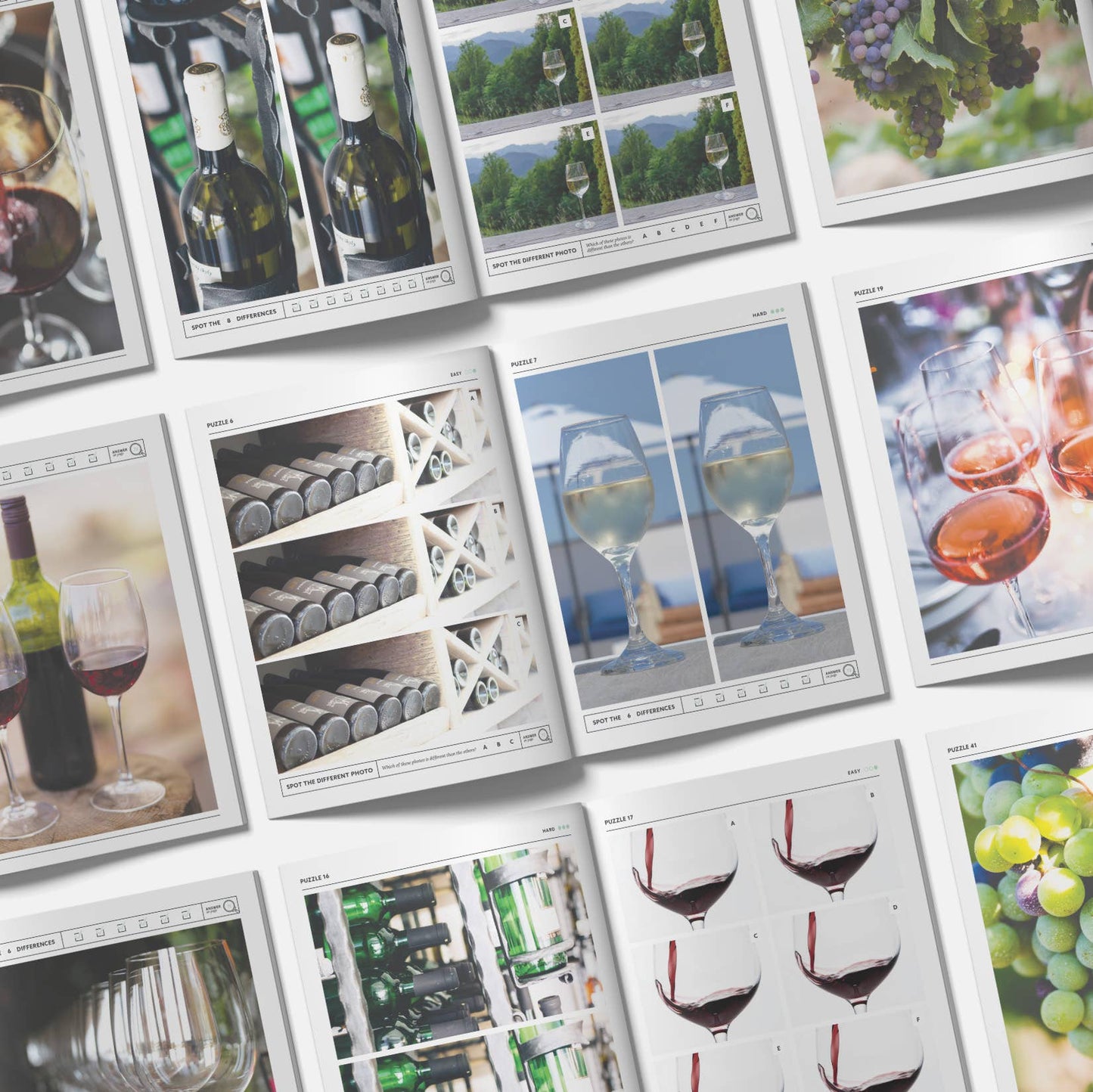Wine Spot the Difference Puzzles, I Spy Activity Book