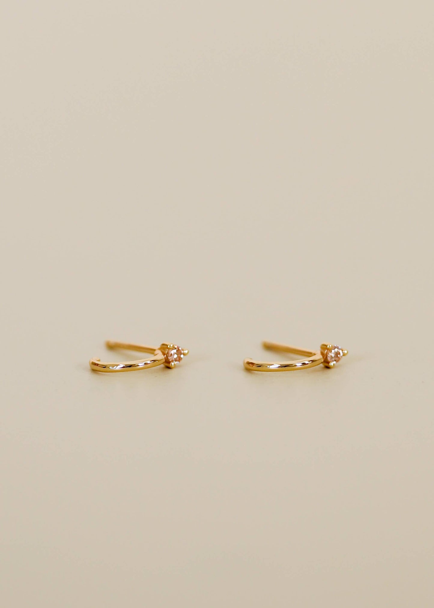 Open Mini Hoop - Champagne & Gold Earrings