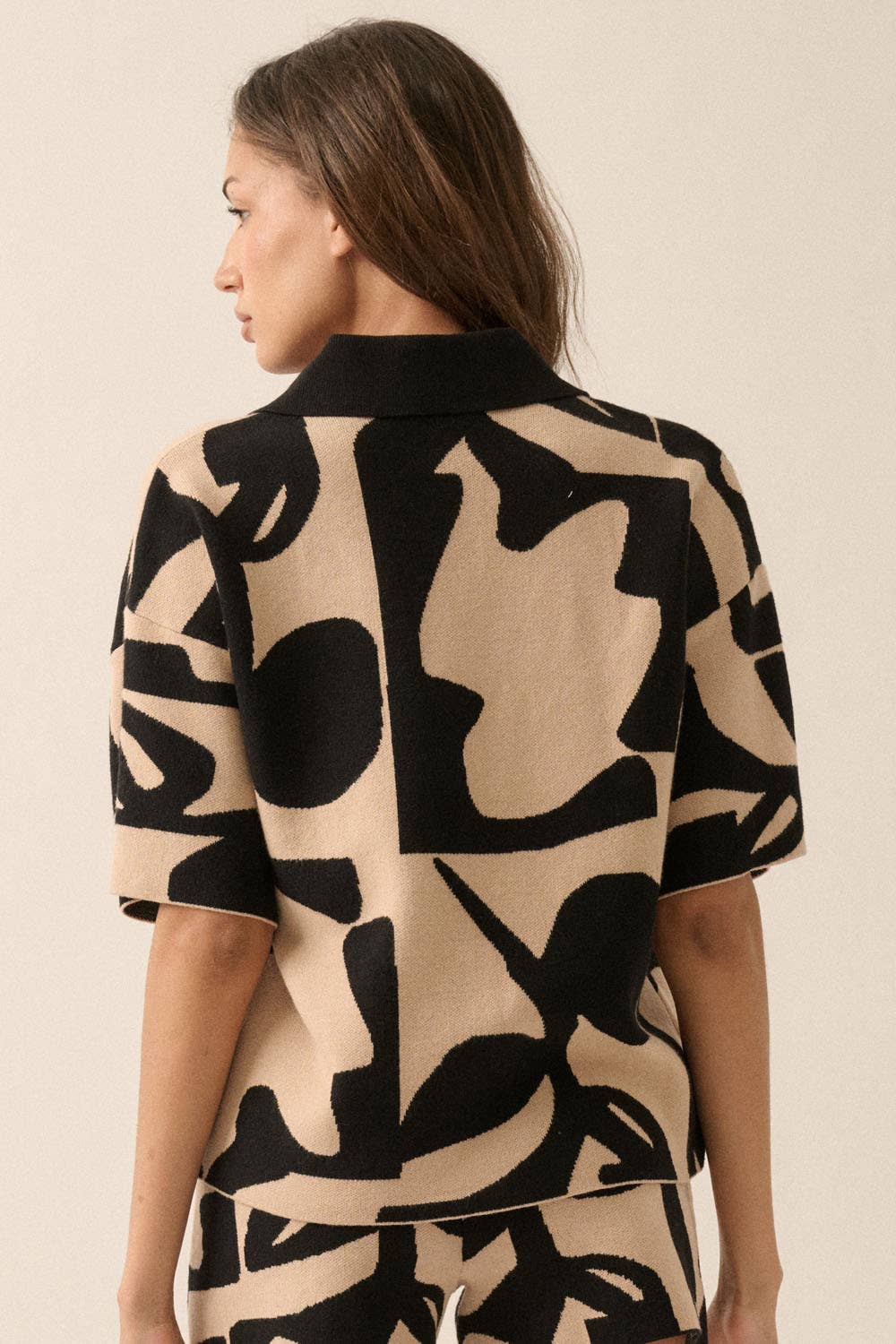 Abstract Floral Sweater Shirt