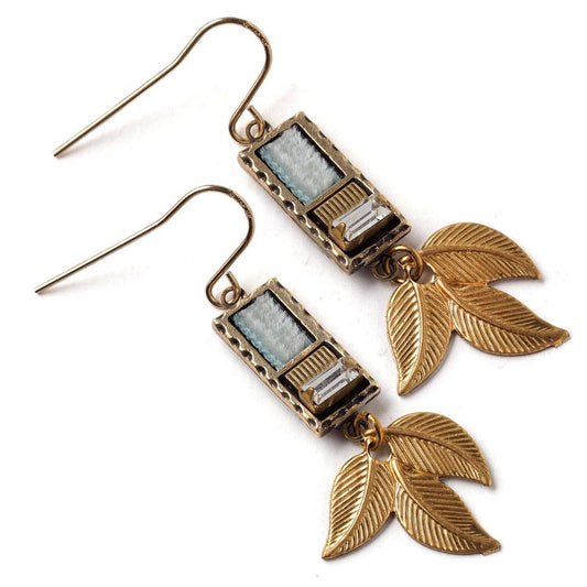 Velvet Geometric Leaf Earrings