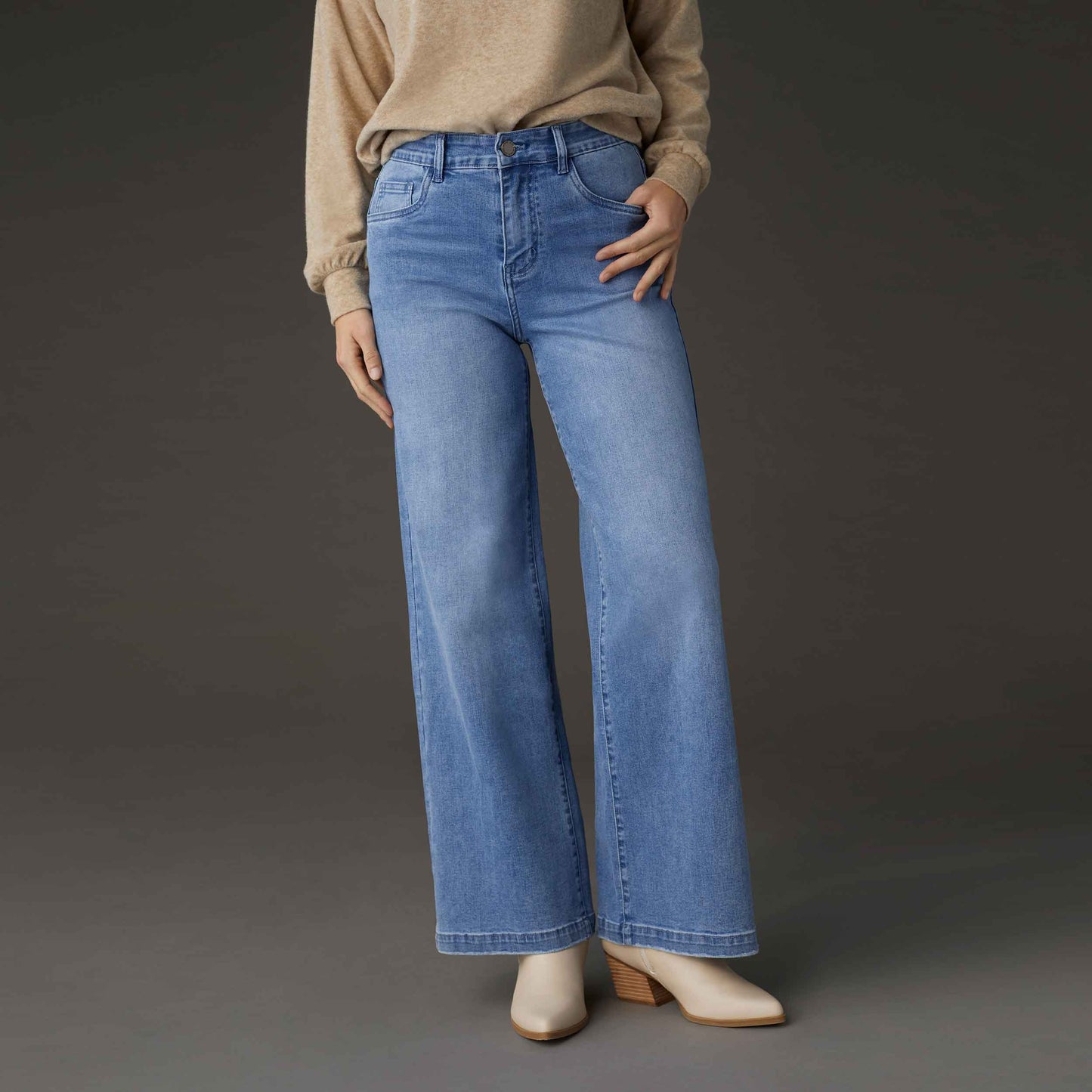 EverStretch Wide Leg - Medium Wash Denim