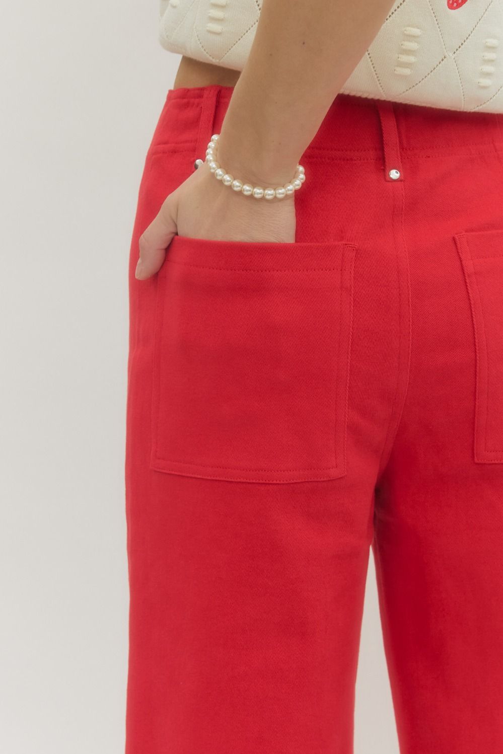 Radiant Red Twill Pant
