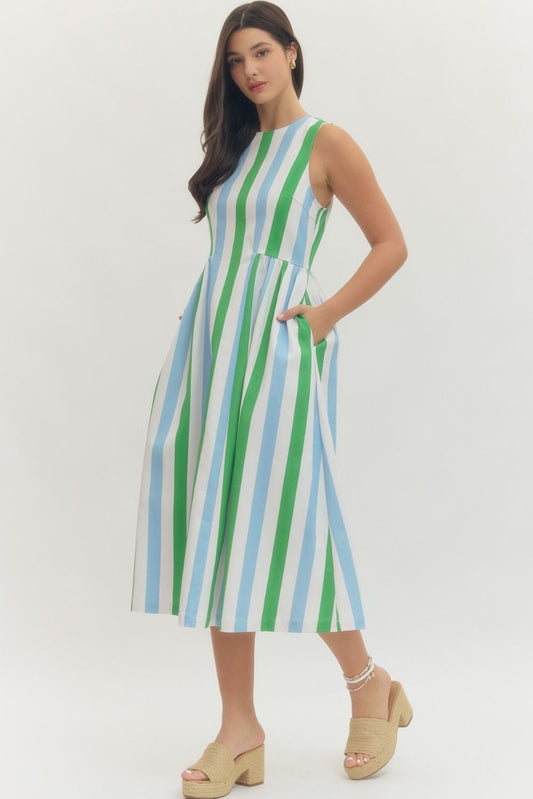 Derby Stripe Midi Dress