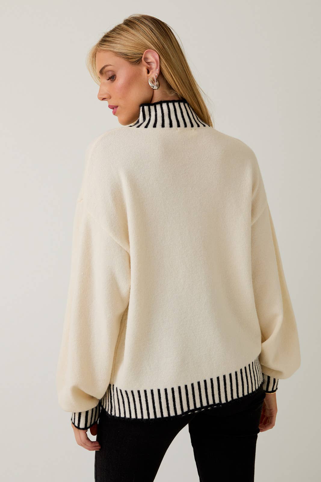 Sable Stitch Mock Neck Sweater