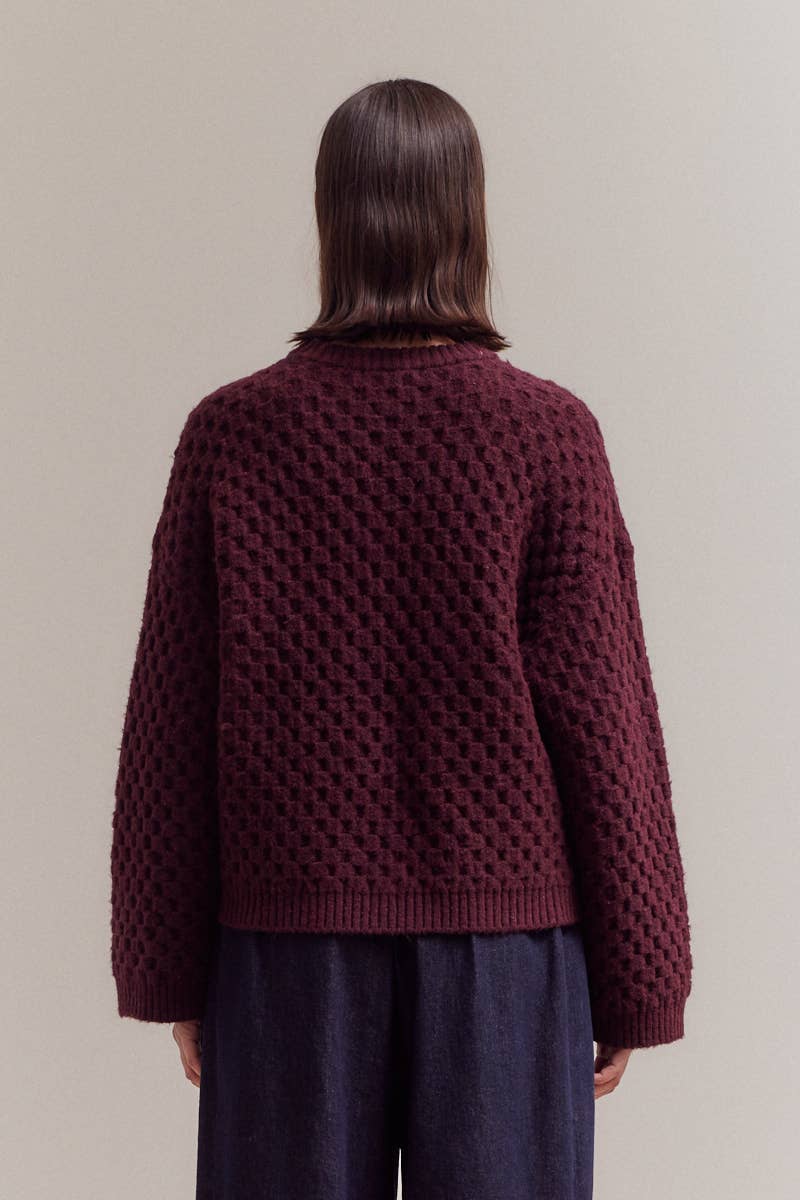 Burgundy Textured Sweater