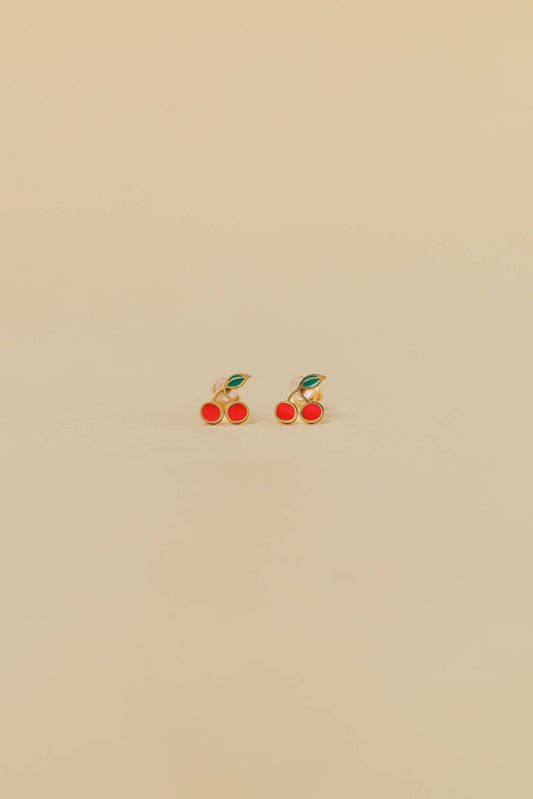 Cherry Flat Back Kids Earrings
