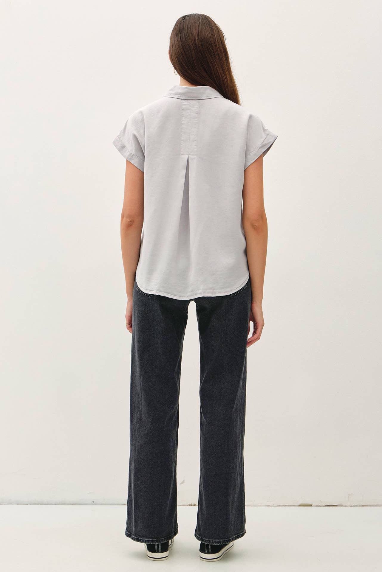Dolman Short Sleeve Button Down