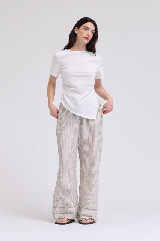 Asymmetric Jersey Top - Off White