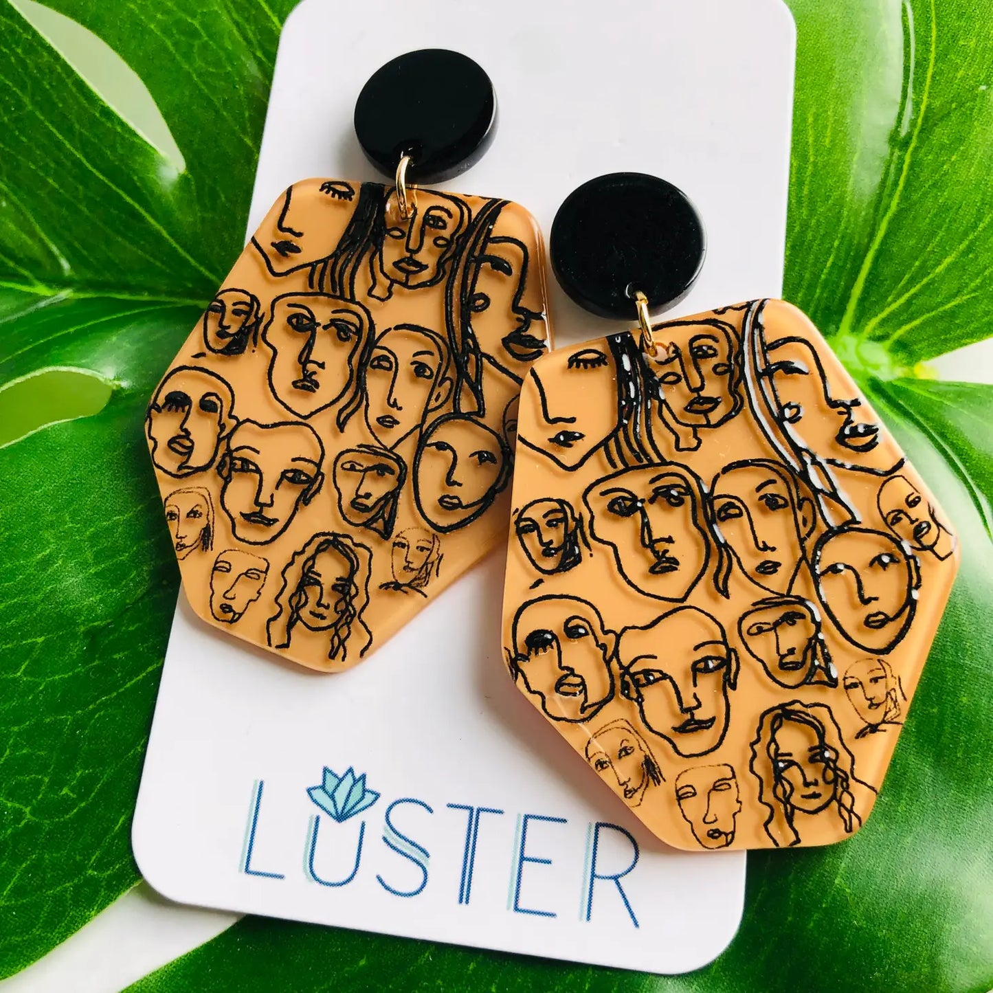 Many Faces Acrylic Earrings