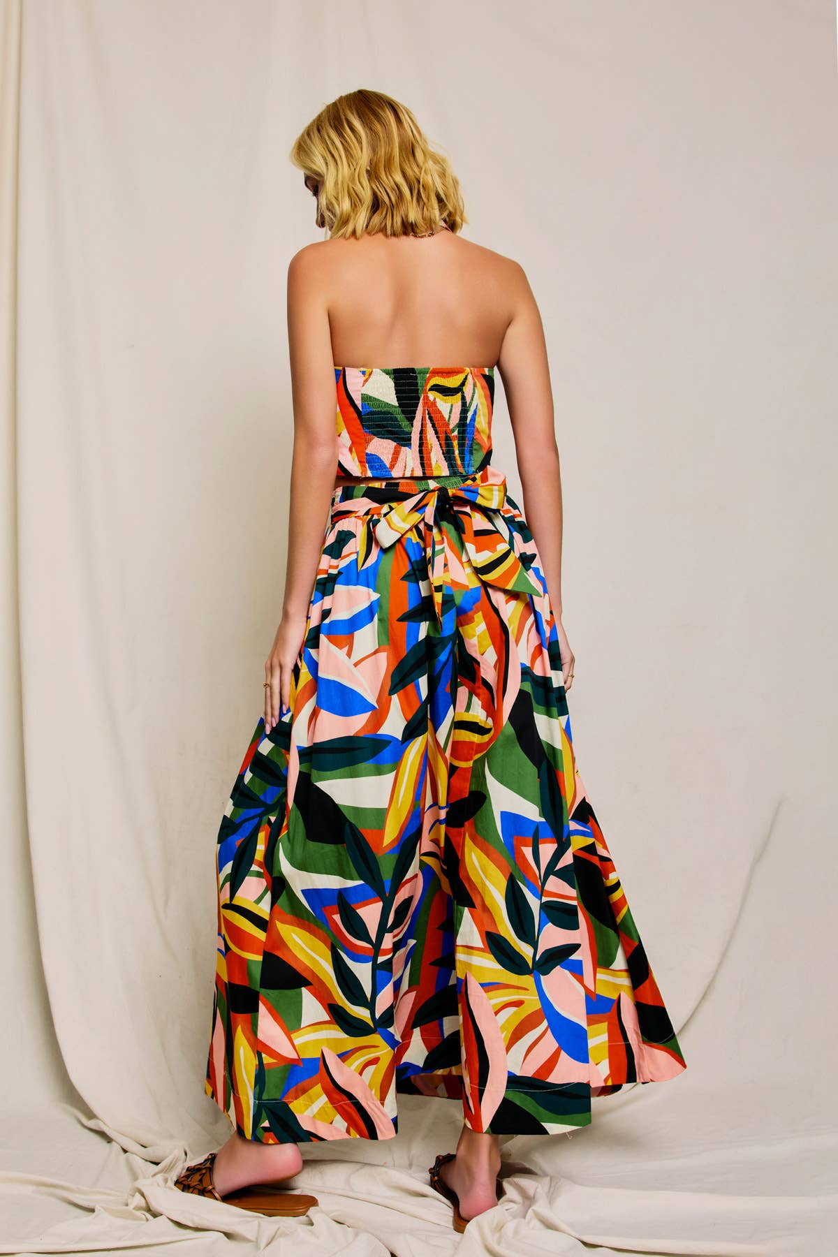 Bold Tropical Print Maxi Skirt