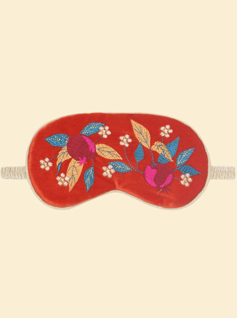 Lavender Velvet Eye Mask - Pomegranate in Tangerine