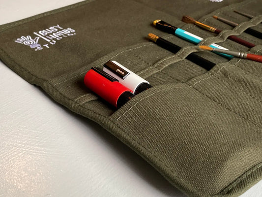 Canvas Paintbrush Roll & Pencil Holder