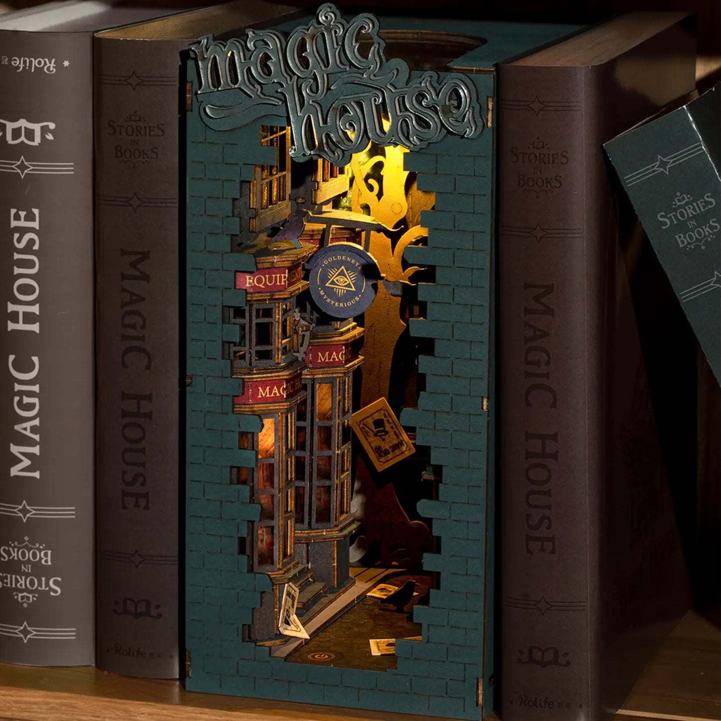 DIY Miniature House Book Nook Kit: Magic House