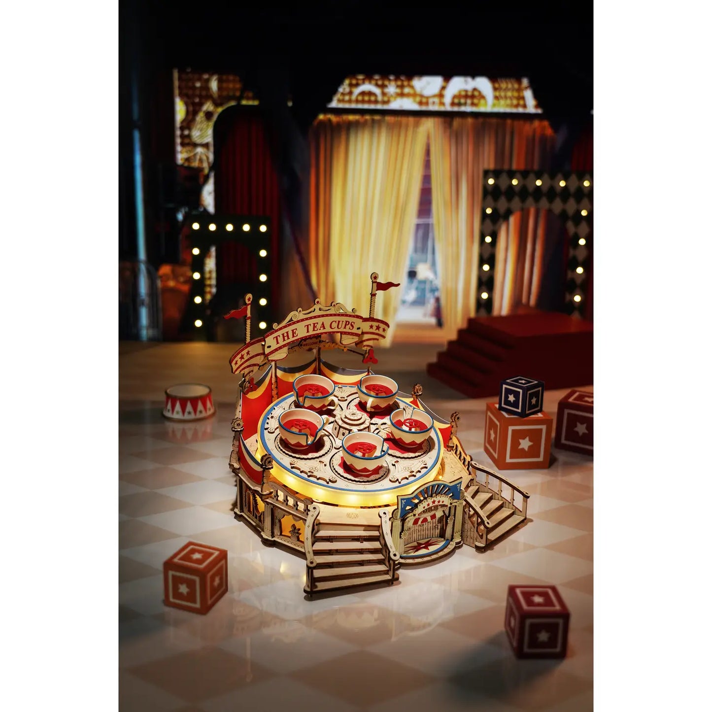 Electro-Mechanical Wooden Puzzle: Tilt-A-Whirl