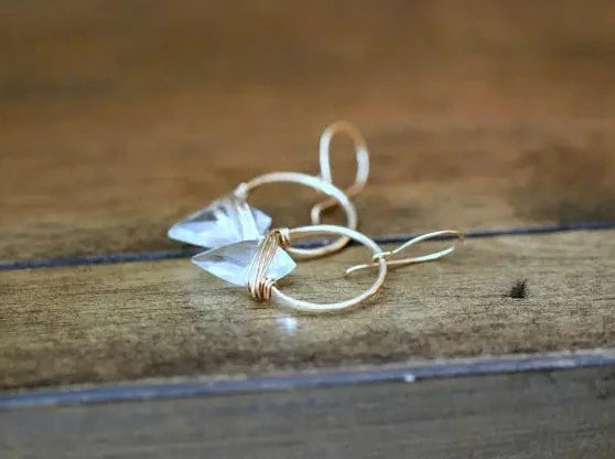 Albatross Earrings - Crystal Quartz
