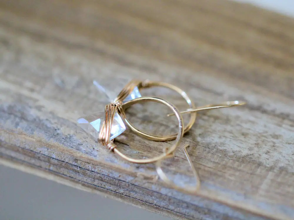 Albatross Earrings - Crystal Quartz
