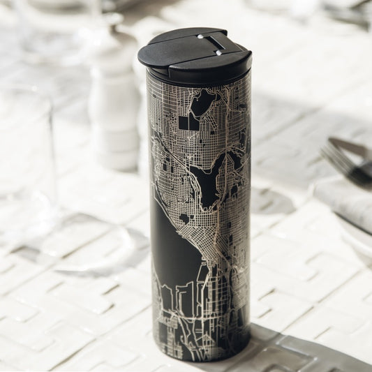 Jamestown NY Map Tumbler - Matte Black