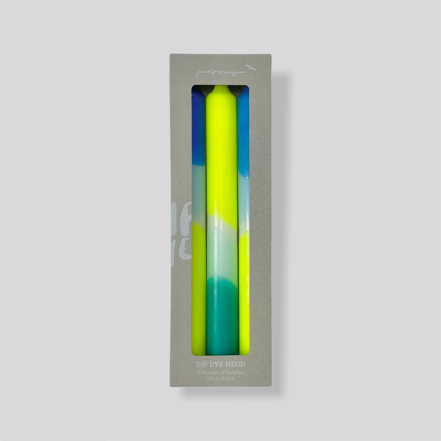 Dip Dye Neon Dinner Candles - Ocean Spirit