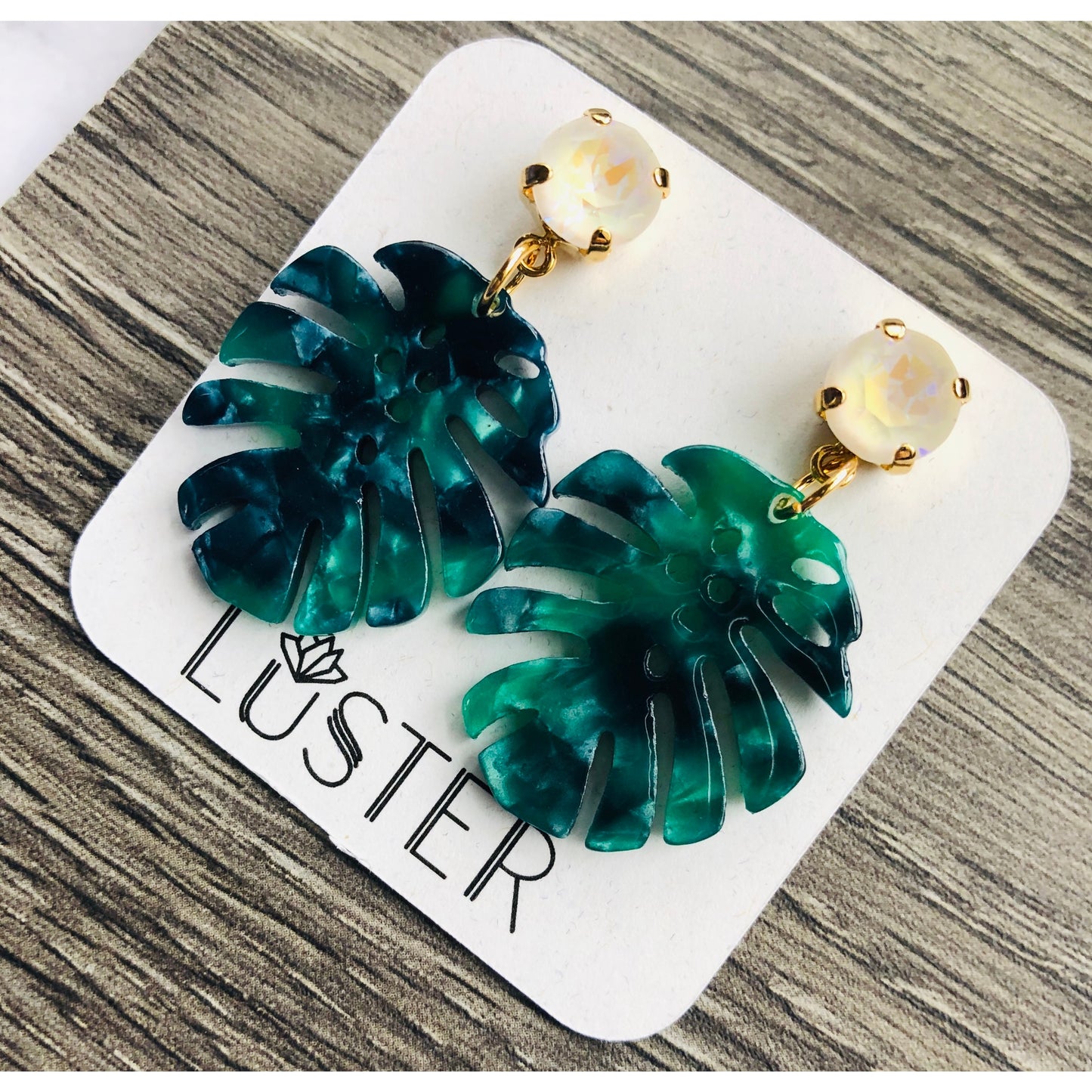 Small Monstera Leaf Earrings