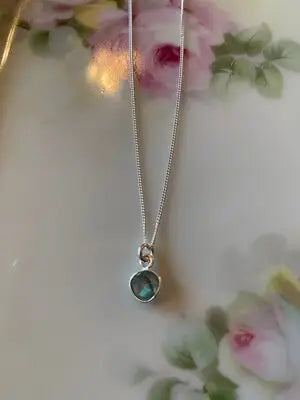 Mini Gemstone Necklace - Silver