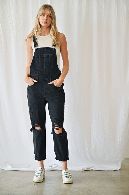 Onyx Boyfriend Overalls
