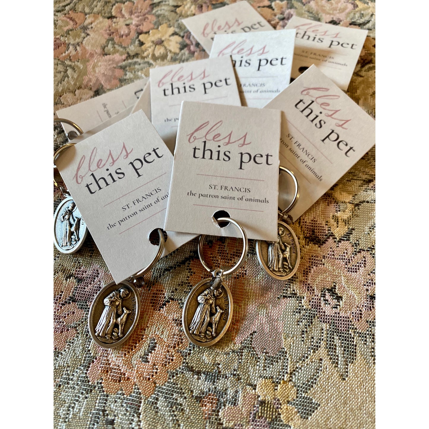 Bless this Pet Tag with Gemstone