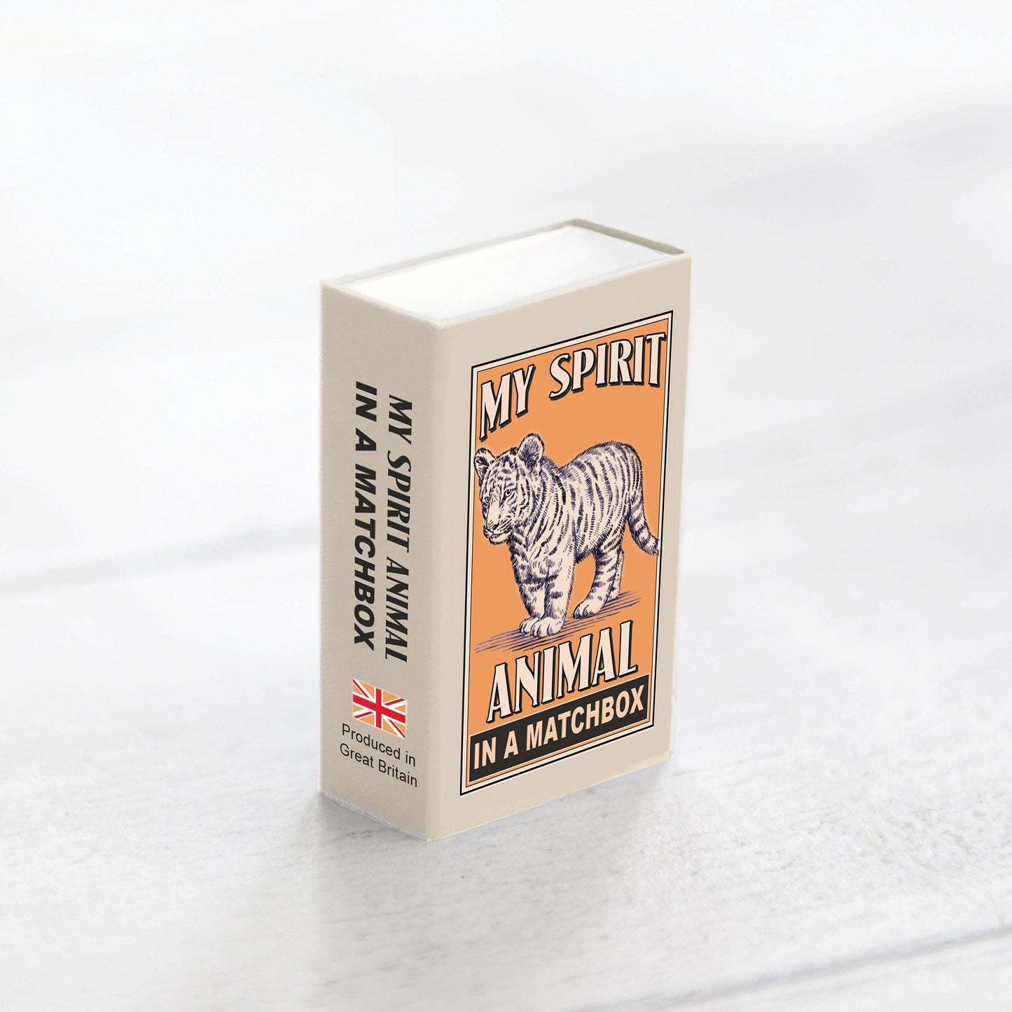 Wool Felt Tiger Spirit Animal In A Matchbox