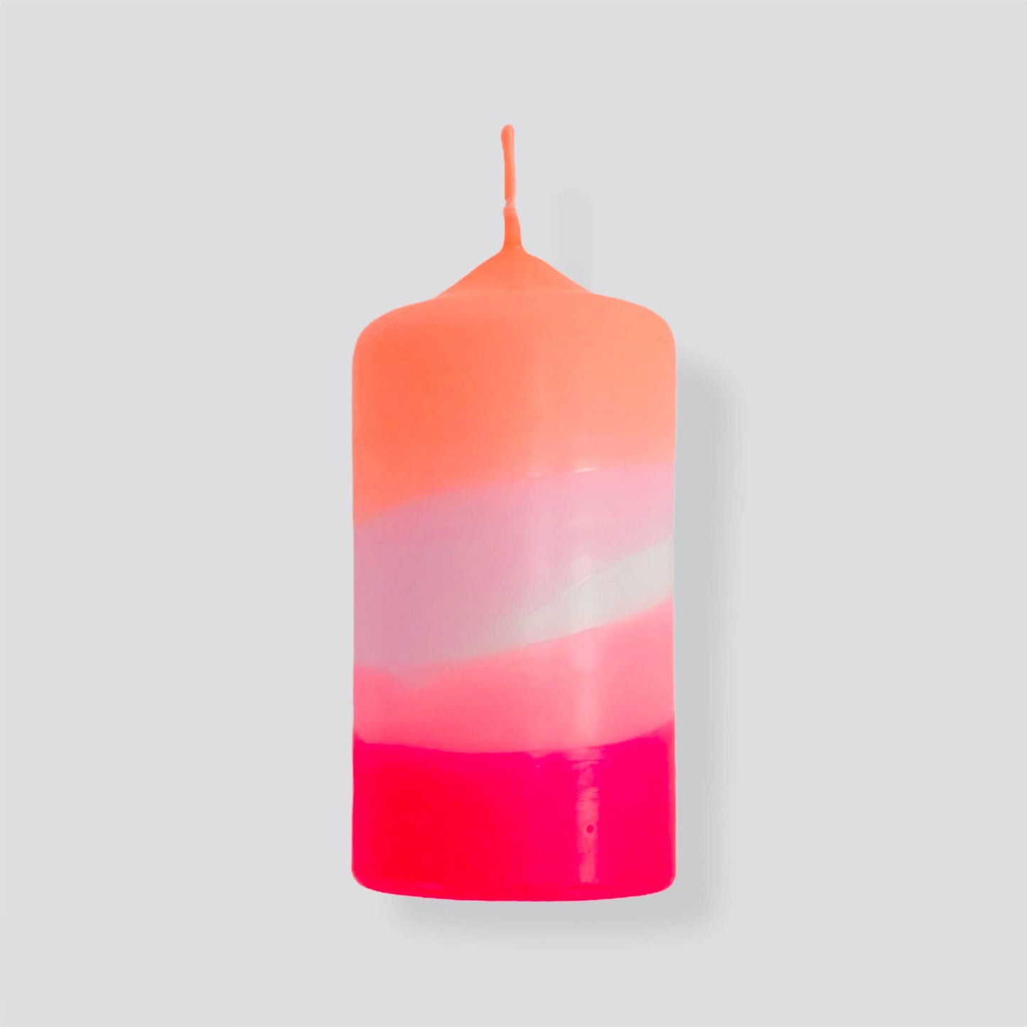 Dip Dye Neon Pillar Candle - Flamingo Cake