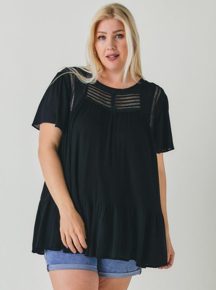 Round Neck Ruffle Top