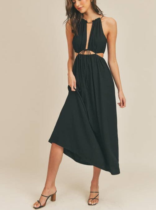 Front Tie Midi Dress