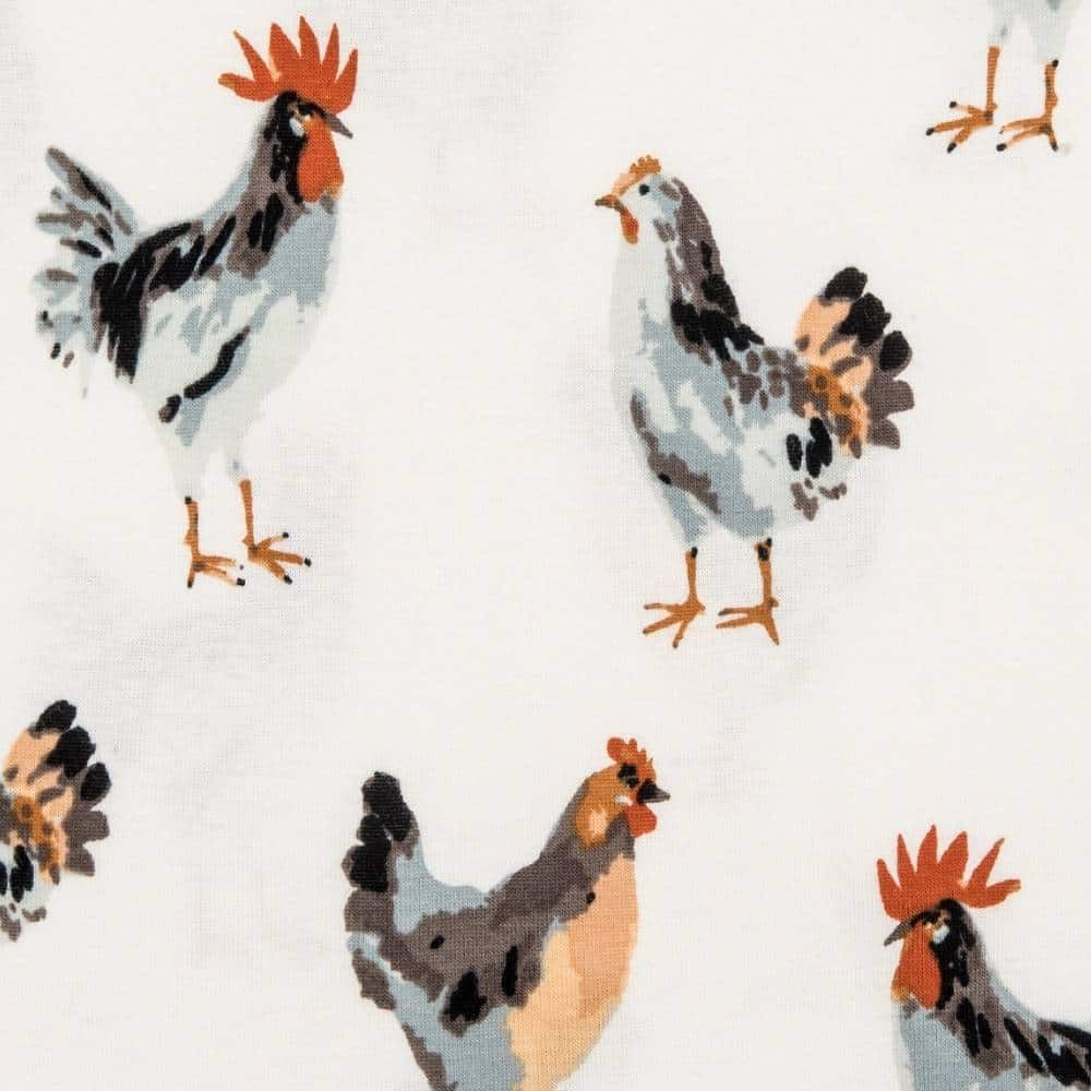 Chicken Organic Cotton Snap Footed Romper