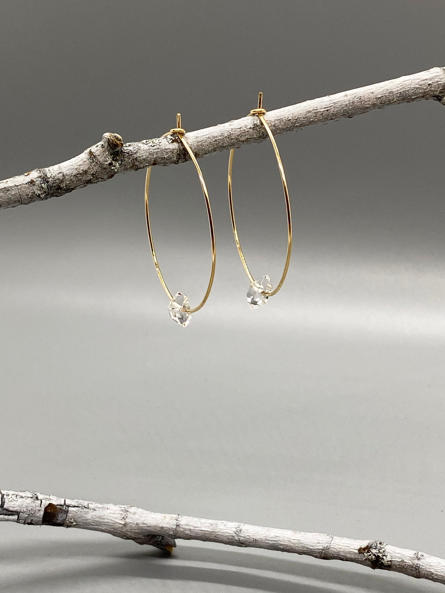 Herkimer Hoop Earring