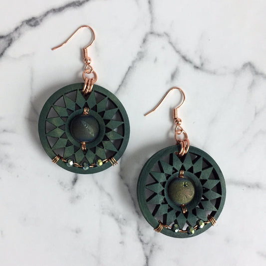 Copper & Wood Earrings