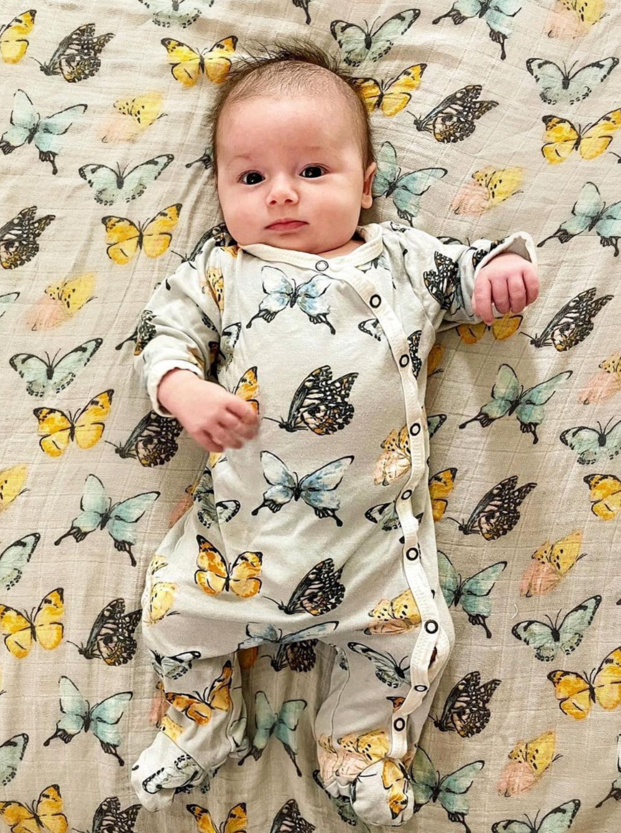 Butterfly Bamboo Snap Footed Romper