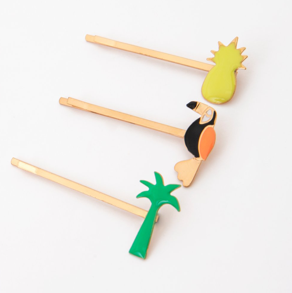 Tropical Enamel Hair Slides