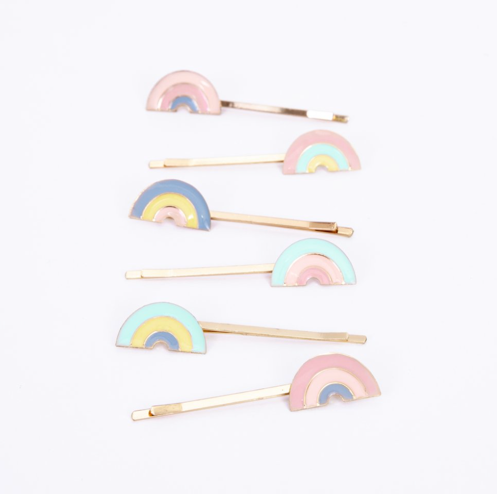 Enamel Rainbow Hair Slides