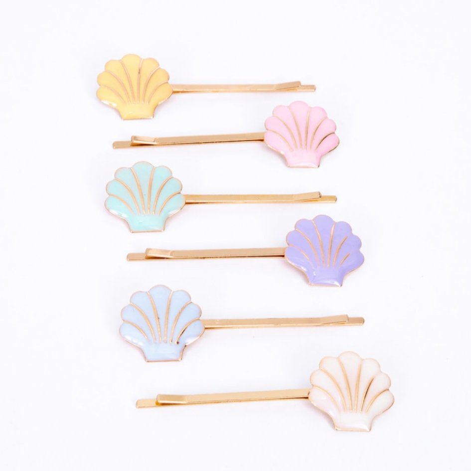 Enamel Shell Hair Slides