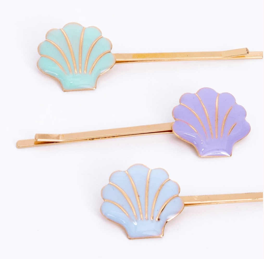 Enamel Shell Hair Slides