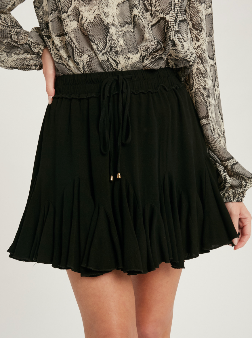Ruffled Swing Mini Skirt