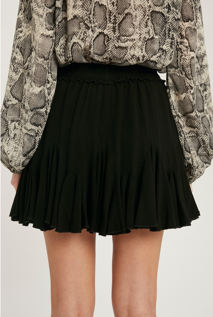 Ruffled Swing Mini Skirt