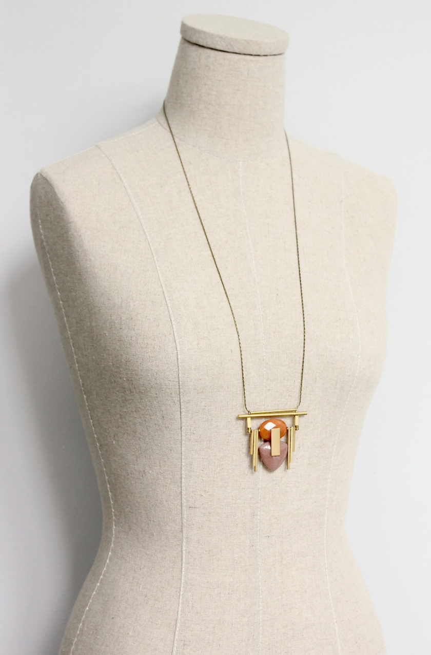 Pink Tones Pendant Necklace