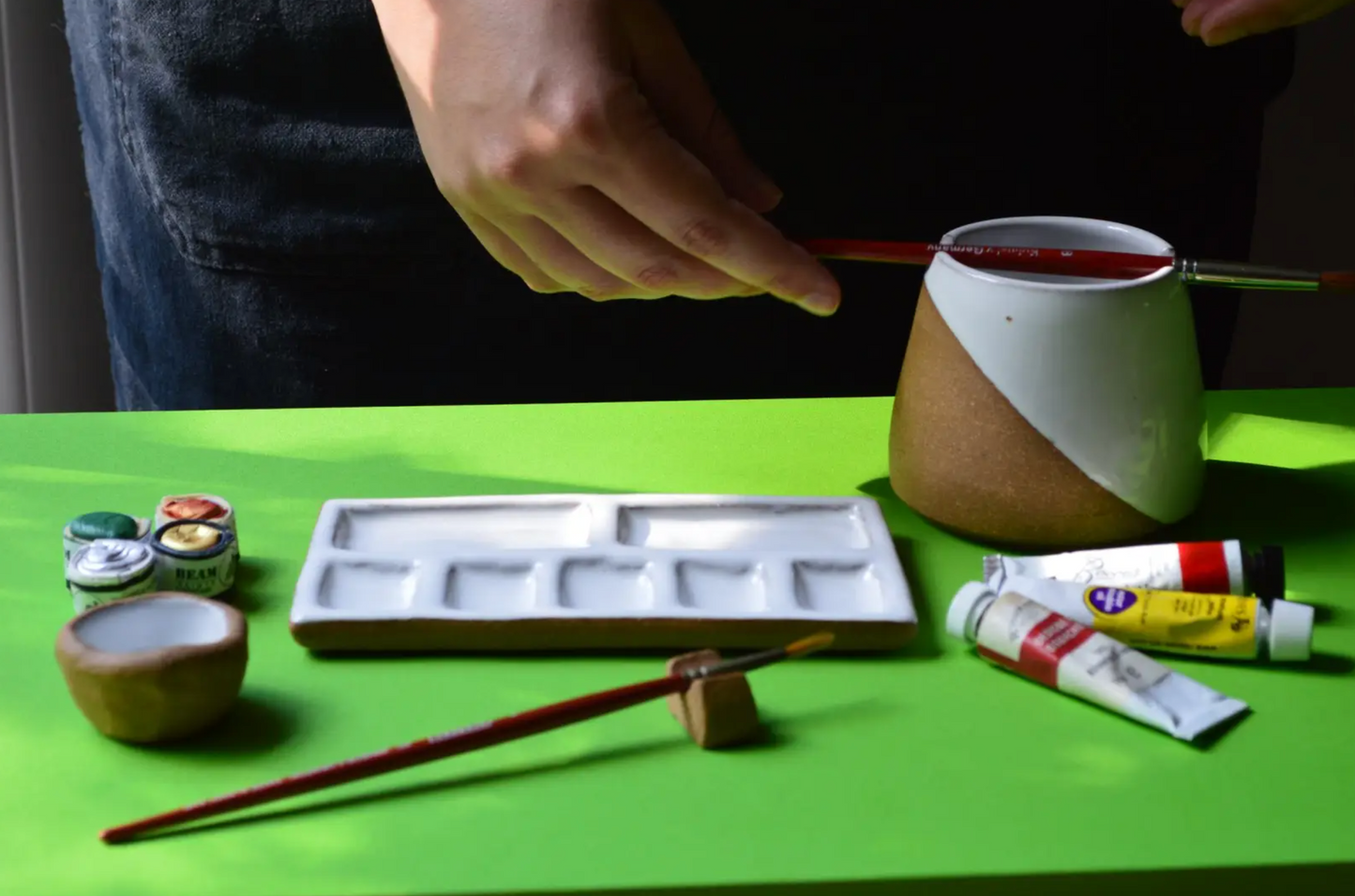 7-Pan Ceramic Artist Paint Palette