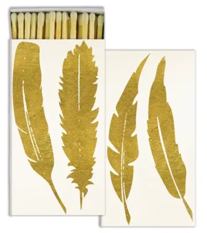 Matches - Gold Foil Feathers