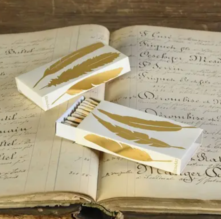 Matches - Gold Foil Feathers