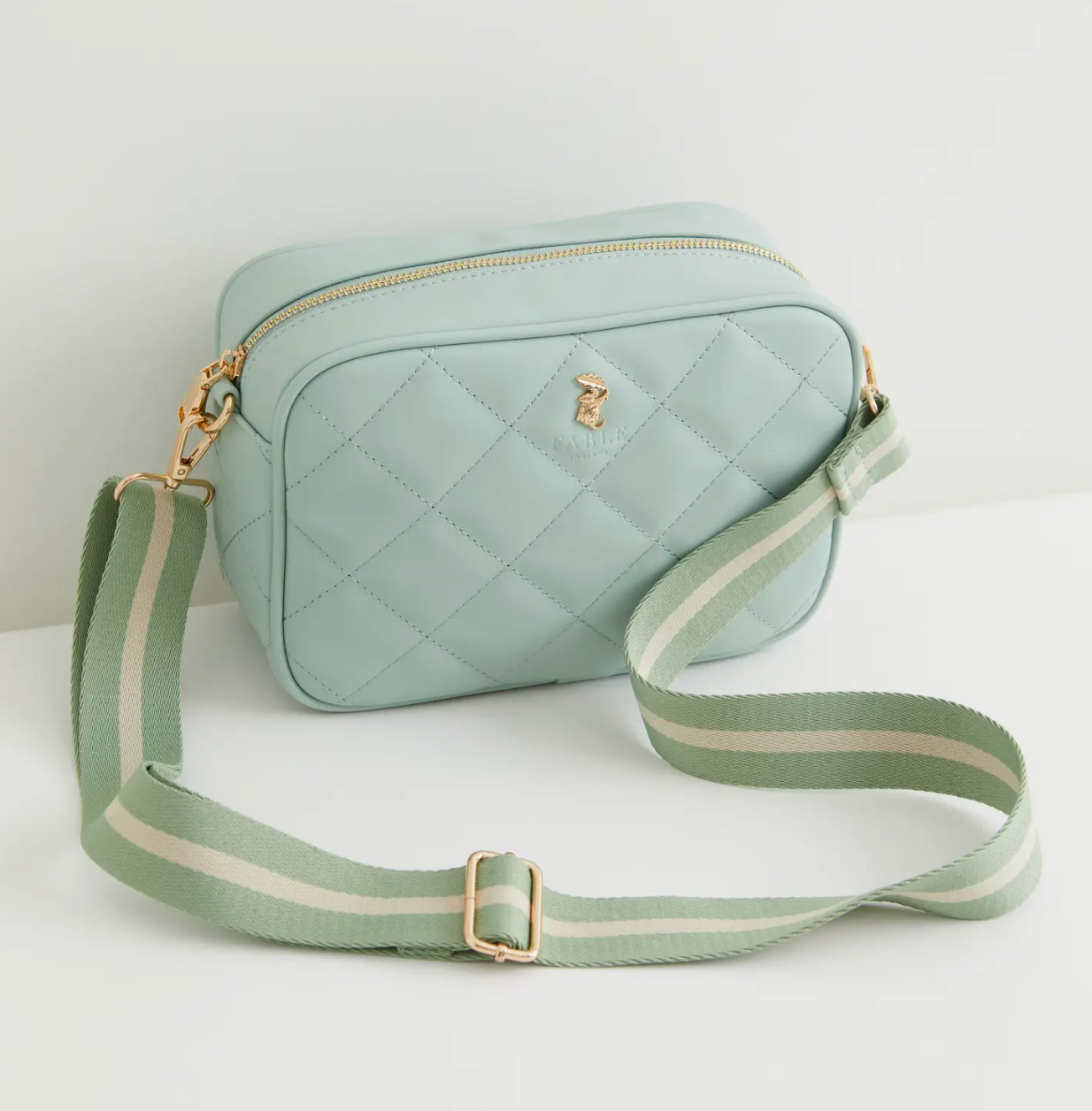 Soft Sage Quilted Camera Bag