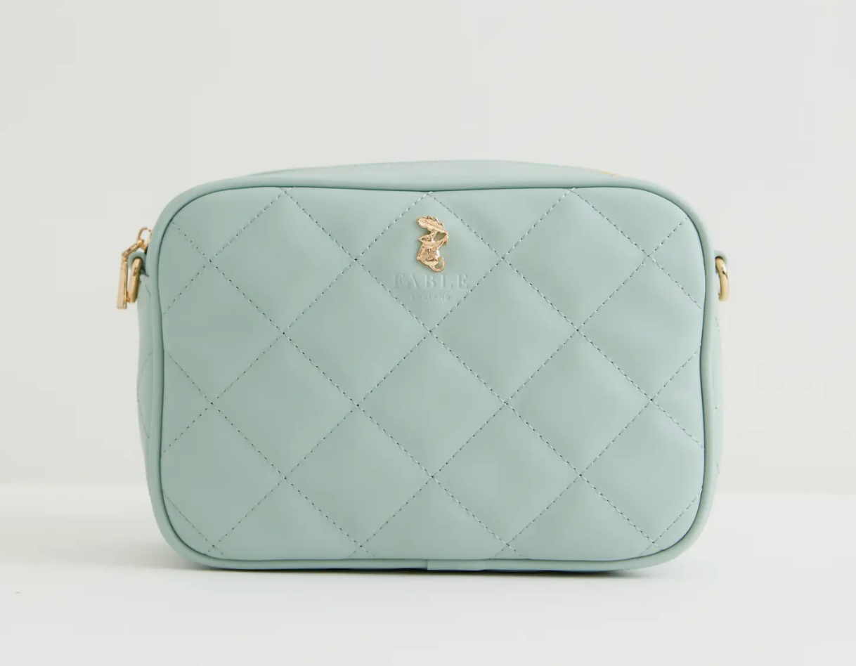 Soft Sage Quilted Camera Bag