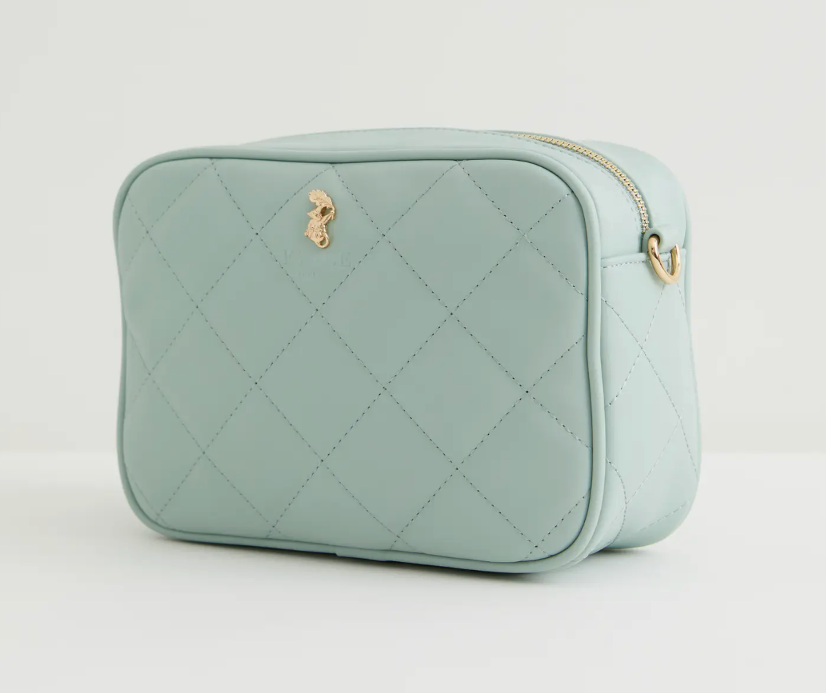 Soft Sage Quilted Camera Bag